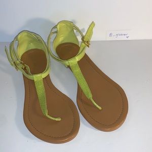 8 Neon Yellow Express Double Strap Python Embossed